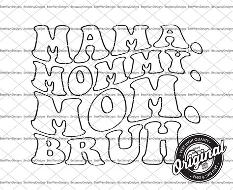 Mama Mommy Mom Bruh Png Svg Cut File Funny Mom Svg Mothers Etsy