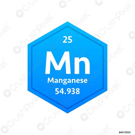 Manganese Symbol Chemical Element Of The Periodic Table Vector Stock