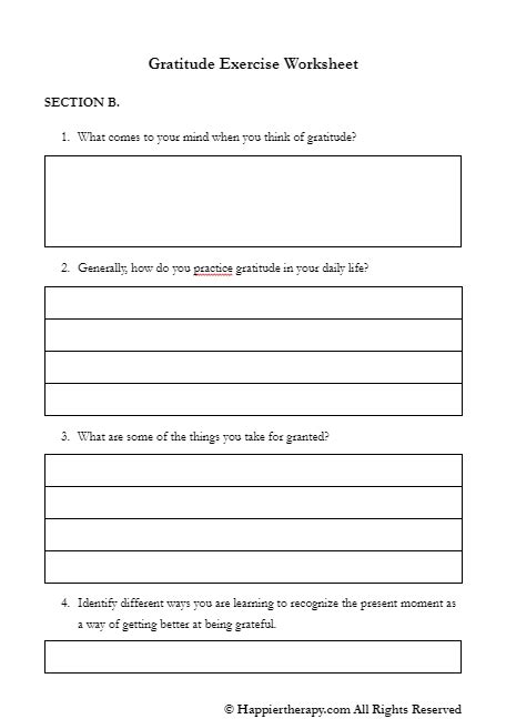 Most Popular Gratitude Exercises Activities Worksheets Library