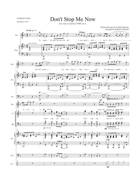 Dont Stop Me Now Arr Kathleen Mcguire Sheet Music Queen Jazz Ensemble