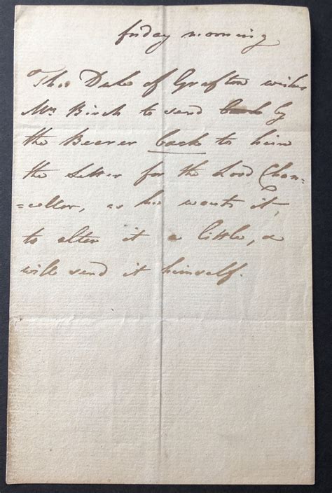 Undated Early 1800s Note Asking For The Return Of A Letter To The Lord