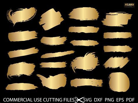 Golden Brush Strokes Svg Bundle Brush Strokes Svg Hand Etsy