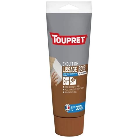 TOUPRET Enduit lissage bois en pâte Intérieur et extérieur 330 g