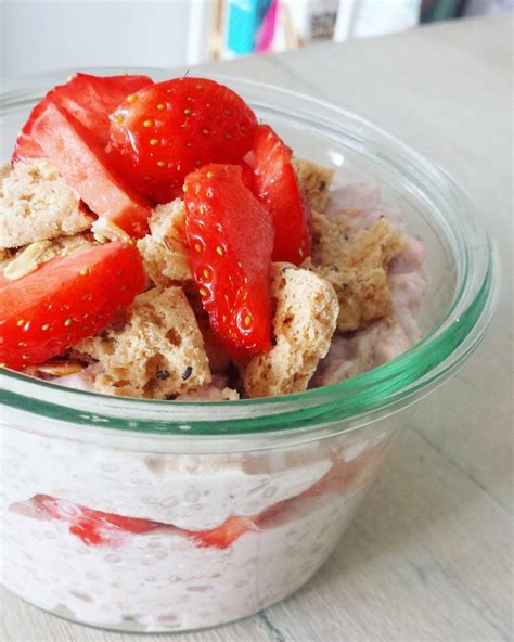 Aardbeien Kwarktaart Overnight Oats Healthyfoodie