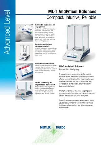 Table Top Scale Mettler Toledo Ml T Classic Analytical Balance For