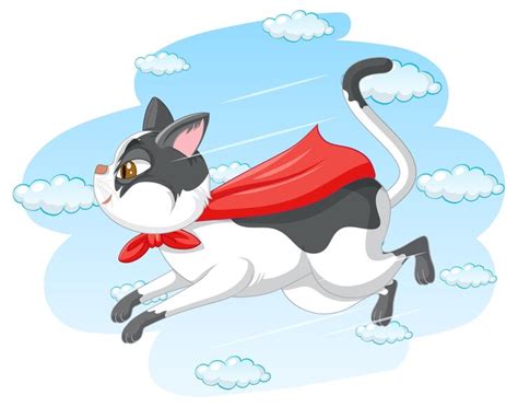 Free Vector | Cute cat flying in the sky