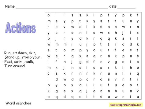 Worksheets Wordsearches Sopas De Letras En Ingl S Voy Aprender