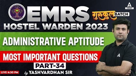 Emrs Hostel Warden Classes Administrative Aptitude Important