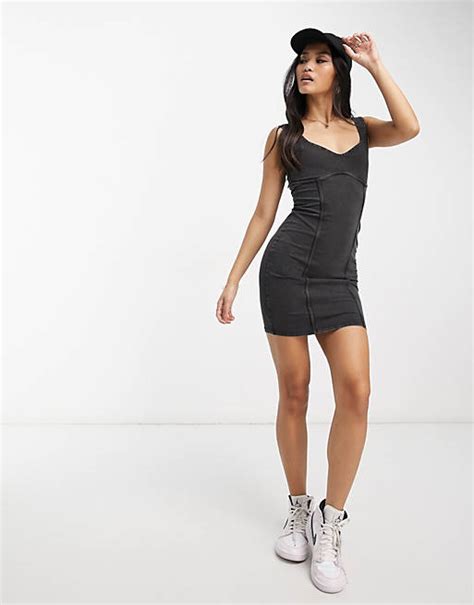 Miss Selfridge Bodycon Kleid In Schwarz Mit Korsettnaht Asos