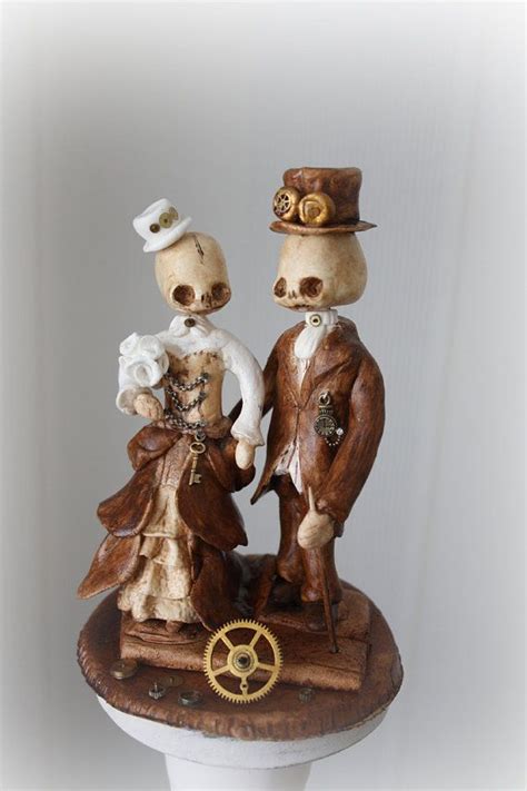 Steampunk Wedding Cake Topper Steampunk Couple By Poppenkraal 18490 Steampunk Wedding Cake