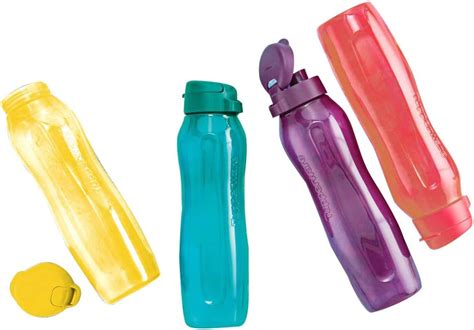 Tupperware Aquaslim Botella Con Tapa Abatible 1 L 4 Unidades