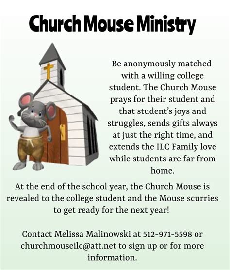 Volunteer To Be A Church Mouse Immanuel Lutheran Church