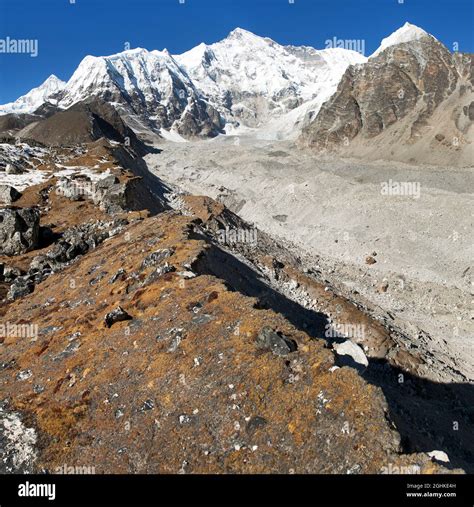 Panoramic View Of Mount Cho Oyu One Of The Highest Mountain In The