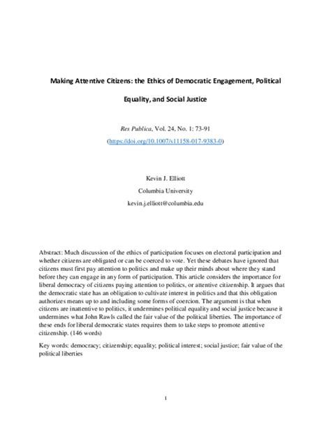 Pdf Making Attentive Citizens The Ethics Of Democratic Engagement