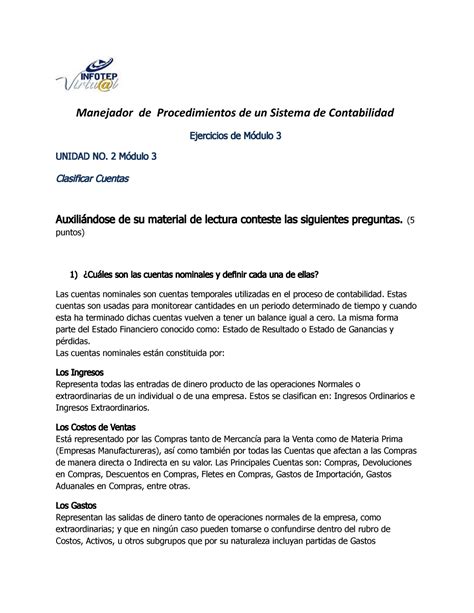 Actividad No Unidad Modulo Manejador De Procedimientos De Un