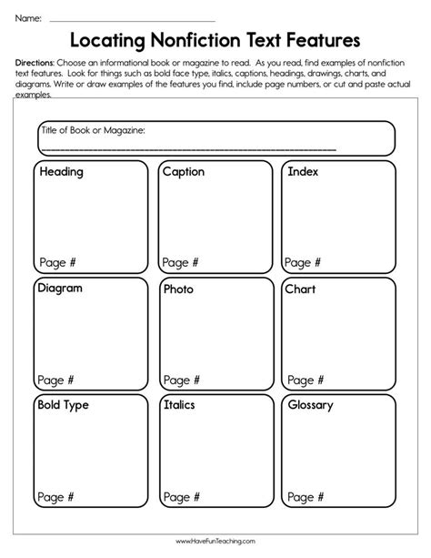 2nd Grade Text Features Worksheets 99worksheets Worksheets Library