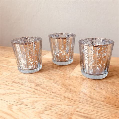 Mercury Glass Votives Silver Vintage Gathering