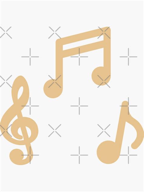 Golden Music Notes Sticker For Sale By Okihanashop Redbubble