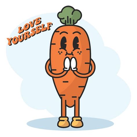 Premium Vector Carrot Groovy Cartoon Vegetable Cute Kawaii Vector