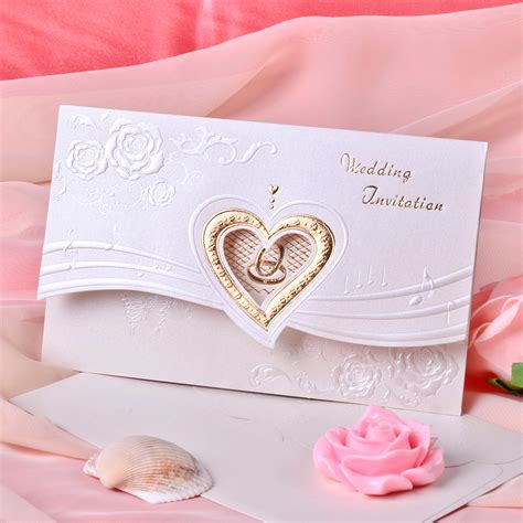 Heart Style Tri Fold Invitation Cards Set Of 50 114033291 Wedding