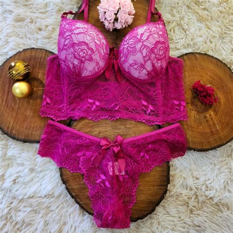 Conjunto Bicolor Bojo Lingerie de Luxo Calcinha Fio dental e Sutiã Soutien Duas cores