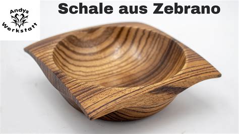 Viereckige Schale Drechseln Aus Zebrano Holz Youtube