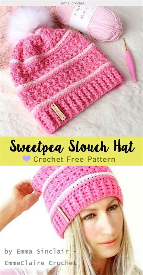 Sweetpea Slouch Hat Free Crochet Pattern Artofit