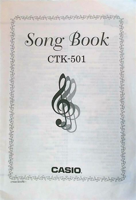 Casio Song Book Music For Ctk And Ctk Keyboards Songs