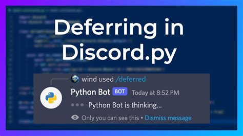 Deferring In Slash Commands Discord Py Youtube