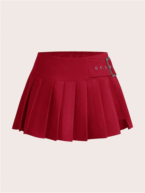 SHEIN ICON Plus Solid Pleated Skirt | SHEIN USA