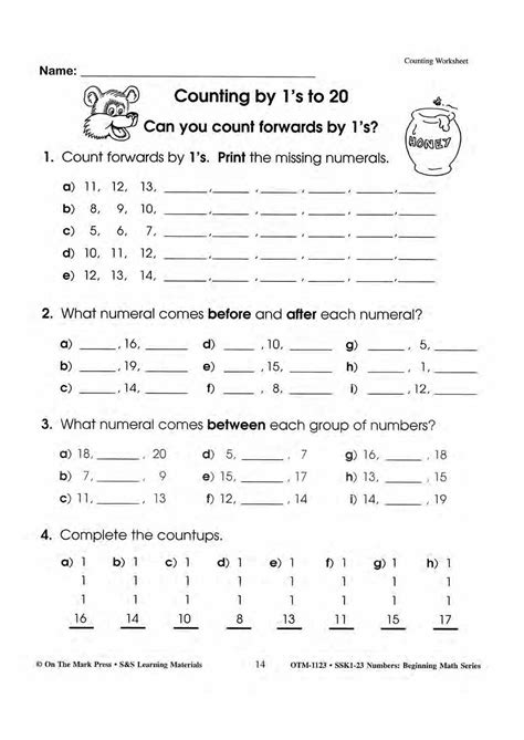 Number Concepts 1 20 Worksheets Worksheets Library