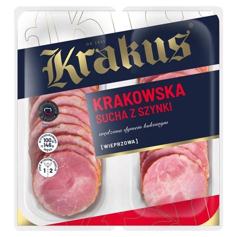 Krakus Kiełbasa krakowska sucha z szynki 80 g Zakupy online z dostawą