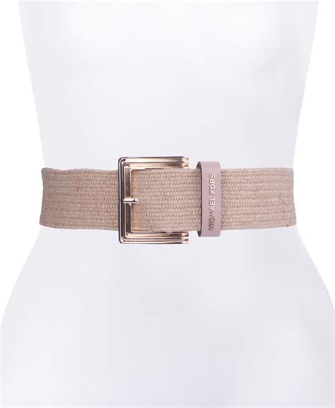 Michael Kors Womens Wide Stretch Straw Belt Macys