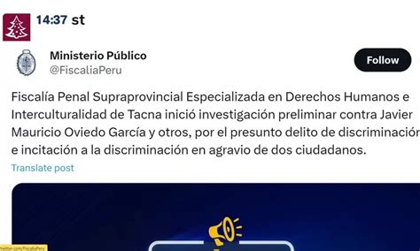 Abren Investigaci N A Sujeto Por Discriminacion En Tacna Canal N