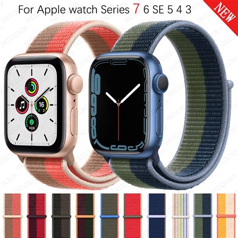 Pulseira De Nylon Tecido para Apple Watch Série 7 6 SE 5 4 3