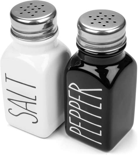 Amazon Farmhouse Salt And Pepper Shakers Set With Adjustable Lids