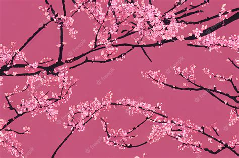 Premium Photo | Cherry blossom wallpaper pink color background