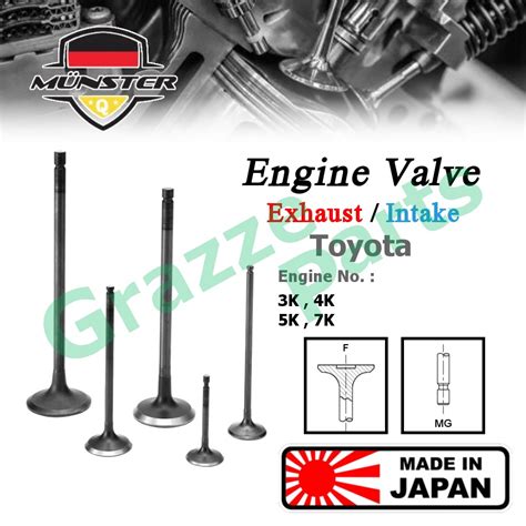 Pc Pc M Nster Engine Valve Ex Mm In Mm Toyota Corolla