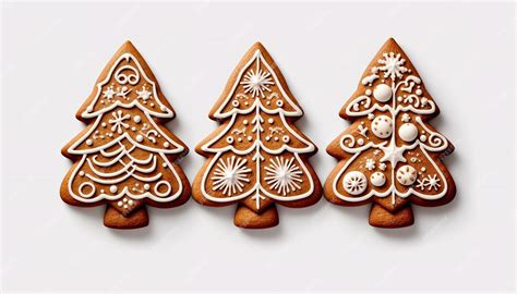 Premium Ai Image Gingerbread Christmas Tree Cookies Set Of Cute