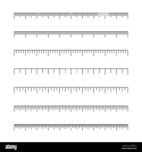 Set of ruler inches and cm scale. Template for measure tool Stock ...