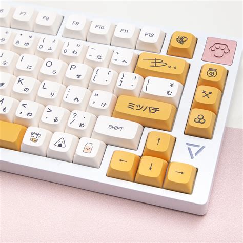 132 Keys PBT Keycap XDA Profile DYE SUB Personalized White Honey Milk