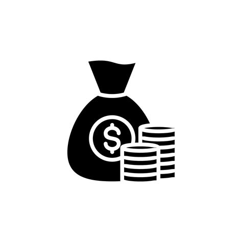 Money Cash Wealth Payment Solid Icon Vector Illustration Logo