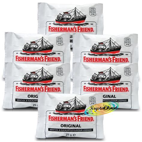 6x Fisherman S Friend Original Menthol Eucalyptus Lozenges Sweeteners 25g