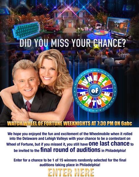 Wheel of Fortune Second Chance Sweepstakes - 6abc Philadelphia