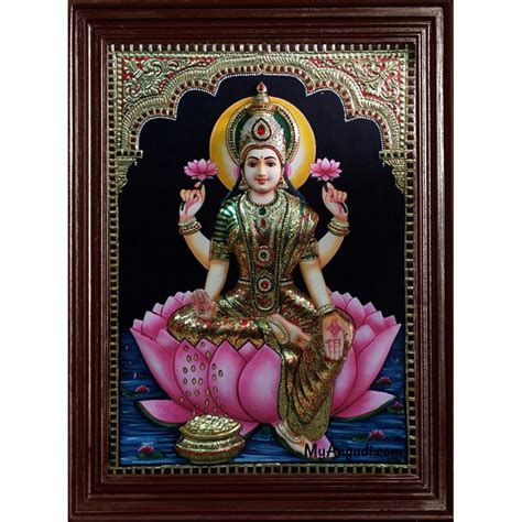 Dhana Lakshmi Super Emboss Tanjore Painting