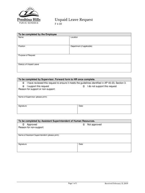 Fillable Online Form Unpaid Leave Request Docushare Fax Email