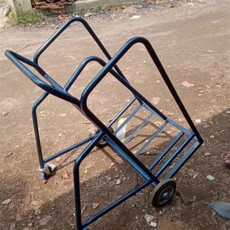 Blue Mild Steel Double Cylinder Trolley For Industrial At In Howrah