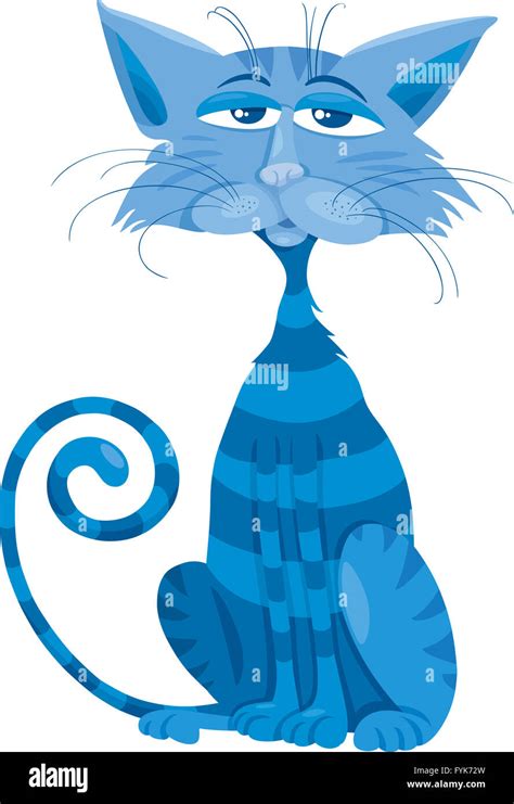 blue cat character cartoon illustration Stock Photo - Alamy