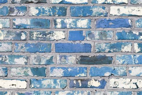 Brick Wall With Unusual Blue Bricks Made Of Whole Blue Bricks And