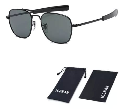 Gafas De Sol Iceman Para Piloto Militar Para Hombre Color Negro